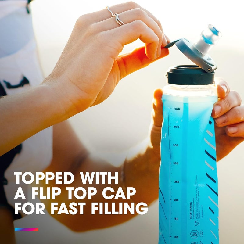 Hydrapak SoftFlask Speed 500ml 2-Pack - Compressible Soft Flask Water Bottle, Perfect Fit for Hydration Vests and Running Packs with Easy Open Cap (500ml/17oz) - Image 4